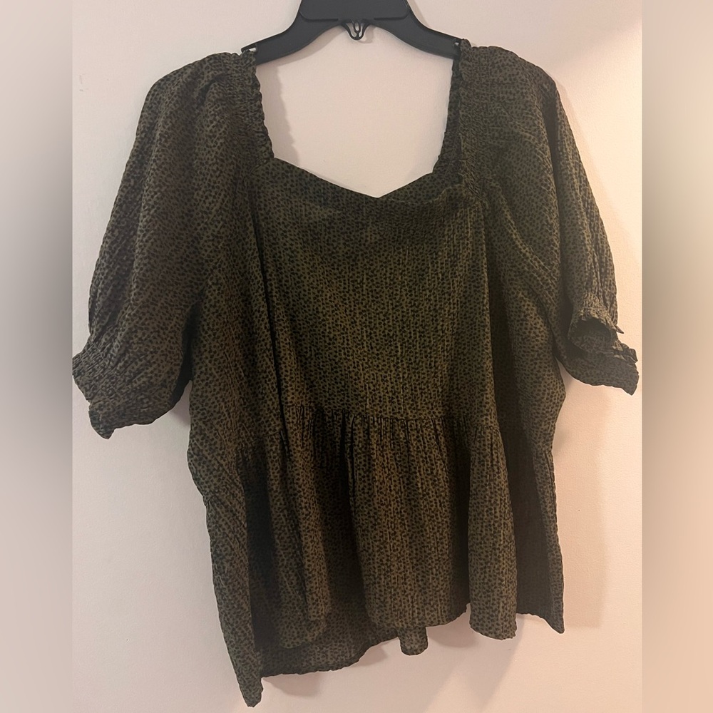 Ann Taylor Loft Leopard Print Square Neck Top